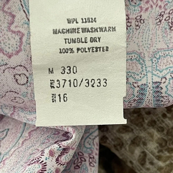 Vintage Ruggeri 70s Button Front Paisley Floral Boho Top Size 16 Lightweight - Picture 8 of 9